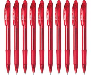 10x Długopis Pentel BK-417 automatyczny czerwony