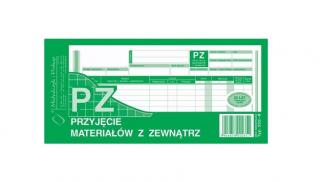 352-8 PZ PRZYJĘCIE MATERIAŁÓW Z ZEWNĄTRZ 1/3 A4