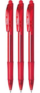 3x Długopis Pentel BK-417 automatyczny czerwony