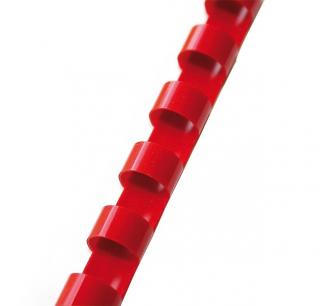 Grzbiety bindowania plastikowe 10mm 100sztuk czerwone