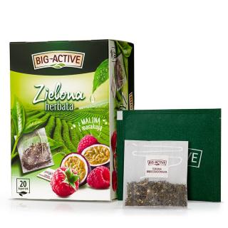 Herbata Big-Active zielona z maliną i marakują 20 kopertek