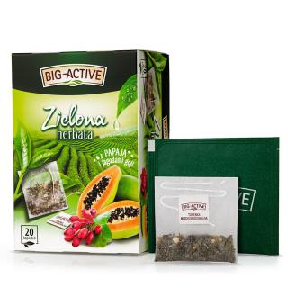 HERBATA BIG-ACTIVE ZIELONA Z PAPAJĄ I JAGODAMI GOJI 20SZTUK