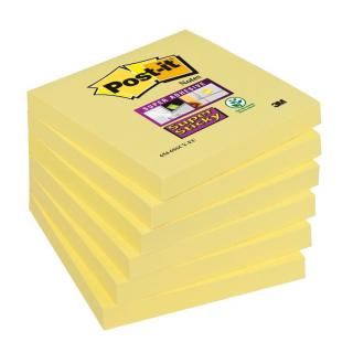 Karteczki Samoprzylepne Post-It Super Sticky, Żółte 76X76MM 6 BLOCZKÓW