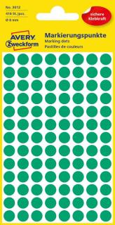 Kolorowe kółka do zaznaczania Avery Zweckform, 416 etyk./op., śr. 8 mm, zielone