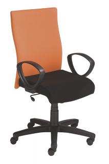 Krzesło Leon Welur, Siedzisko Czarne, Oparcie Pomarańczowe