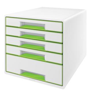 Pojemnik z 5 szufladami Leitz WOW,  biały / zielony