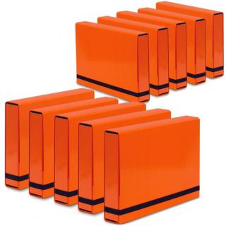 Teczka A4 Vaupe BOX na Dokumenty 50mm z Gumką 10 Szt Pomarańczowa