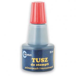 Tusz do stempli 30ml polimerowy kauczukowy Taurus Czerwony