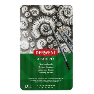 Zestaw Ołówki Do Rysowania Academy W Pudełku Metalowym 12 szt. (6B-5H)