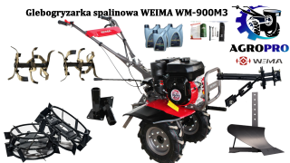 Ciągnik jednoosiowy - glebogryzarka WEIMA WM900M-3, 7KM ZESTAW ORKI