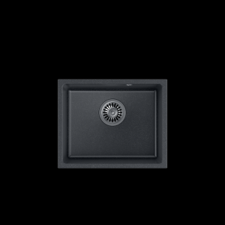QUADRON ALEC 40 GraniteQ zlewozmywak black dotted (czarny) 46x37,5x20,5 cm 1-komorowy b/o komora podwieszana okrągły odpływ + syfon manualny stal szcz