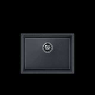 QUADRON ALEC 50 GraniteQ zlewozmywak black dotted (czarny) 53,5x40x20,5 cm 1-komorowy b/o komora podwieszana okrągły odpływ + syfon manualny stal szcz