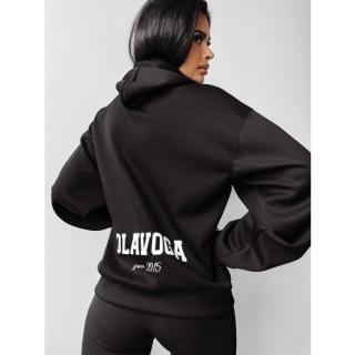 BLUZA DRESOWA BAWEŁNIANA DAMSKA OVERSIZE Z KAPTUREM OLAVOGA AROZI BLACK