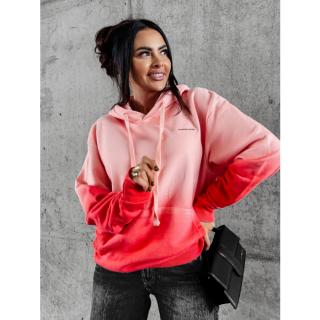 BLUZA DRESOWA DAMSKA BAWEŁNIANA HOODIE OMBRE OLAVOGA FADE PEACH