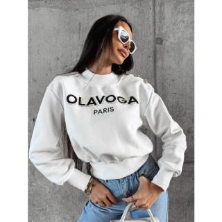 BLUZA DRESOWA DAMSKA HOODIE OLAVOGA POGALI WHITE