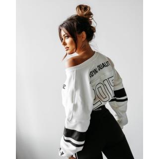 BLUZA DRESOWA DAMSKA OVERSIZE HAFT OLAVOGA KIRALI ECRU