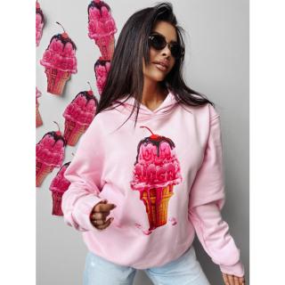 BLUZA DRESOWA DAMSKA OVERSIZE LÓD Z POLEWĄ OLAVOGA KIRAZ PUDER