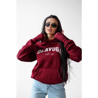 BLUZA DRESOWA DAMSKA OVERSIZE OLAVOGA TRODE BORDO