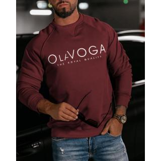 BLUZA MĘSKA BAWEŁNIANA CREWNECK OLAVOGA AIDEN BORDO