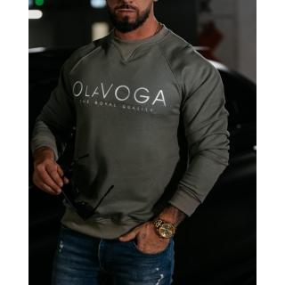 BLUZA MĘSKA BAWEŁNIANA CREWNECK OLAVOGA AIDEN KHAKI