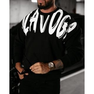 BLUZA MĘSKA BAWEŁNIANA CREWNECK OLAVOGA MEN CHIRA BLACK