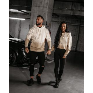 BLUZA MĘSKA BAWEŁNIANA HOODIE OMBRE OLAVOGA MEN FADE MEN BEIGIE