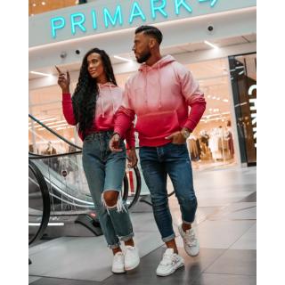 BLUZA MĘSKA BAWEŁNIANA HOODIE OMBRE OLAVOGA MEN FADE MEN PEACH