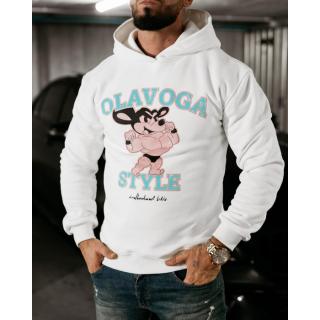 BLUZA MĘSKA BAWEŁNIANA OVERSIZE OLAVOGA MEN FORME ECRU