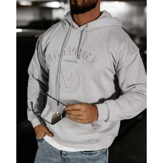 BLUZA MĘSKA BAWEŁNIANA Z KAPTUREM OLAVOGA MEN EDGE GRAY