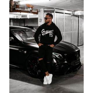 BLUZA MĘSKA BAWEŁNIANA Z KAPTUREM OLAVOGA MEN WILD BLACK