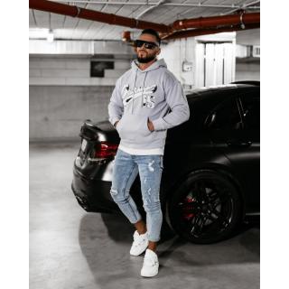BLUZA MĘSKA BAWEŁNIANA Z KAPTUREM OLAVOGA MEN WILD GRAY
