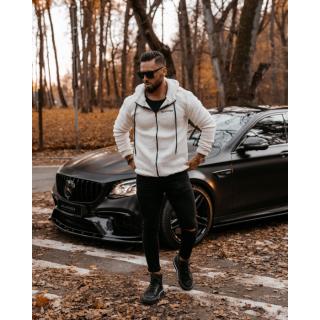 BLUZA MĘSKA Z KAPTUREM N ZAMEK BARANEK OLAVOGA MEN DEROS ECRU