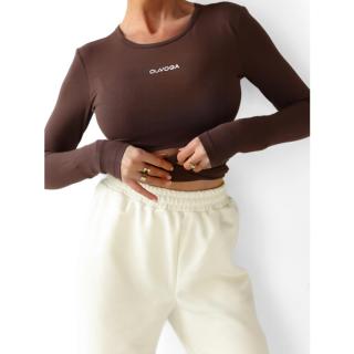BLUZKA DAMSKA Z WISKOZY OLAVOGA ROSETT BROWN