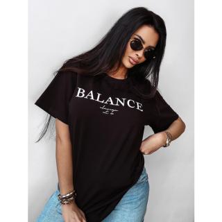 BLUZKA T-SHIRT DAMSKI OVERSIZE OLAVOGA BALANS BLACK