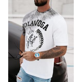 BLUZKA T-SHIRT MĘSKI OLAVOGA MEN FORCE WHITE-GRAY