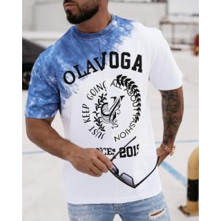 BLUZKA T-SHIRT MĘSKI OLAVOGA MEN FORCE WHITE-NAVY