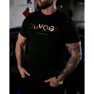 BLUZKA T-SHIRT MĘSKI OVERSIZE GOLD LOGO OLAVOGA MEN JEETEE BLACK
