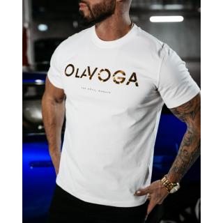 BLUZKA T-SHIRT MĘSKI OVERSIZE GOLD LOGO OLAVOGA MEN JEETEE ECRU