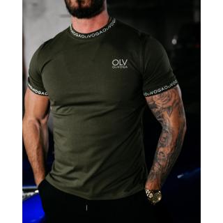 BLUZKA T-SHIRT MĘSKI OVERSIZE LOGO OLAVOGA MEN CAPTAIN KHAKI