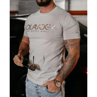 BLUZKA T-SHIRT MĘSKI OVERSIZE LOGO OLAVOGA MEN GLOW LIGHT GRAY