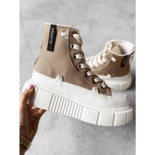 BUTY DAMSKIE SNEAKERSY TRAMPKI OLAVOGA SHOES DAZZLE BEIGIE
