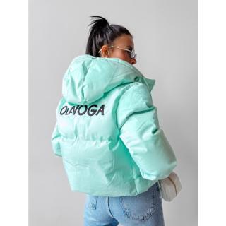 KURTKA DAMSKA Z KAPTUREM BOMBER PIKOWANA 3D OLAVOGA FOXY MINT