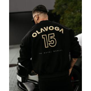 KURTKA MĘSKA BOMBER NA NAPY HAFT OLAVOGA MEN BASEBALL MEN BLACK