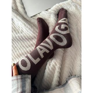 SKARPETKI DAMSKIE DŁUGIE OLAVOGA MASOKI BROWN-BEIGIE
