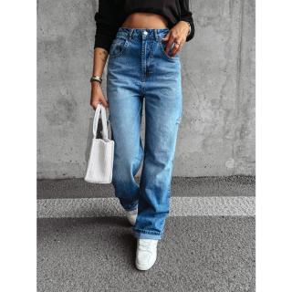 SPODNIE JEANSOWE BAGGY FIT SZEROKIE  PRZETARCIA OLAVOGA RIGA BLUE