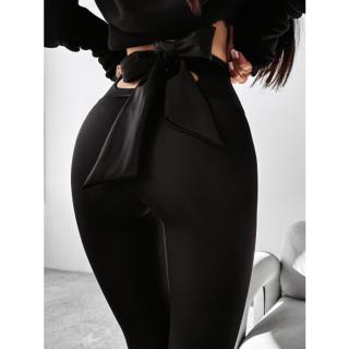 SPODNIE LEGGINSY MODELUJĄCE WIĄZANE NA TYLE HAFT OLAVOGA REBOW BLACK