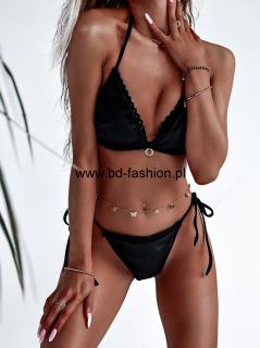 STRÓJ KOSTIUM KĄPIELOWY BIKINI BLACK LACE BLACK