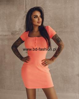 SUKIENKA BASIC DRESS NEON ORANGE