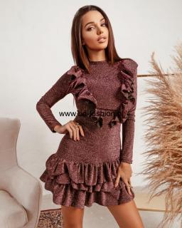 SUKIENKA FRILLY DRESS BORDO