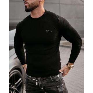 SWETER MĘSKI SLIM HAFT OLAVOGA YUZA BLACK